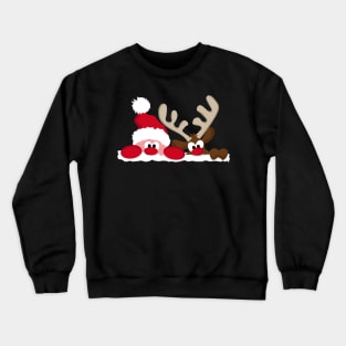 Merry Christmas Santa & Reindeer Crewneck Sweatshirt